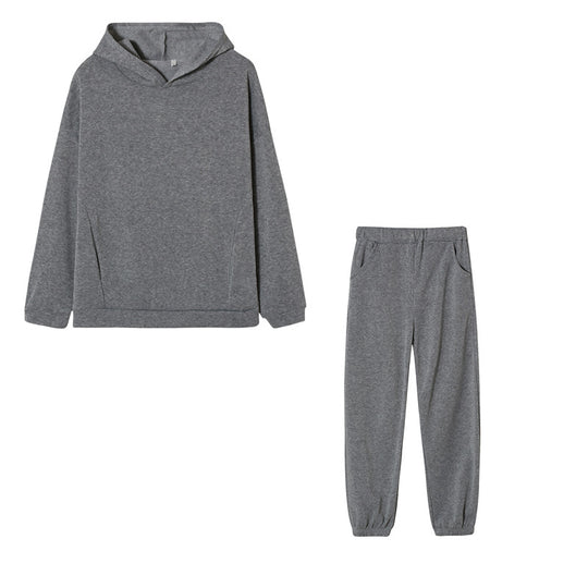 Damen lässiges Hoodie-Set mit elastischer Taillierung und praktischen Taschen R&B
