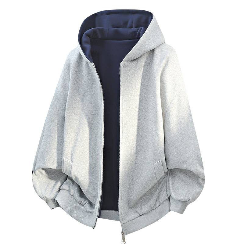 Damen Oversized Kapuzenjacke mit doppeltem Fleecefutter und seitlichen Taschen R&B