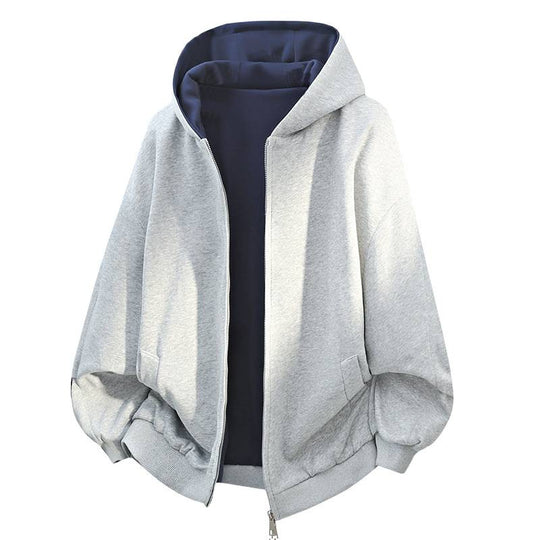 Damen Oversized Kapuzenjacke mit doppeltem Fleecefutter und seitlichen Taschen R&B