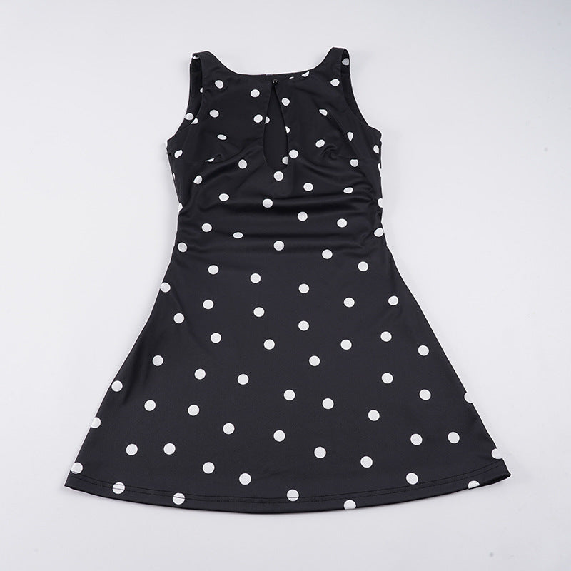 Damen Freizeitkleid mit floralem Punktemuster und elegantem Rückenausschnitt R&B