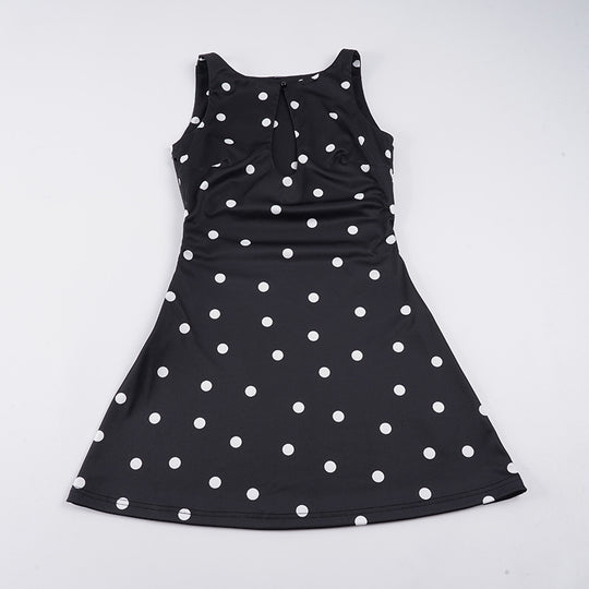 Damen Freizeitkleid mit floralem Punktemuster und elegantem Rückenausschnitt R&B