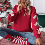 Damen Sweatshirt mit Rüschen und Schleifen R&B