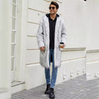 Herren Elegant gefütterter Mantel mit Kapuze R&B
