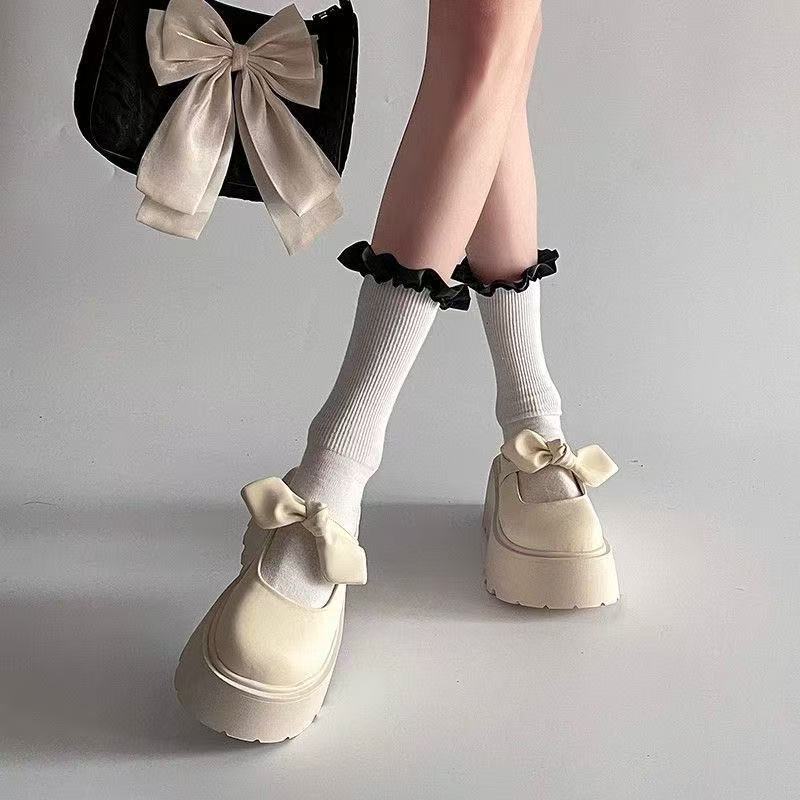 Damen Plateau Clogs mit verspieltem Schleifen-Design R&B