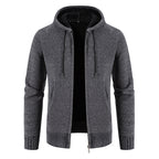 Herren Strickjacke mit Kapuze und strukturiertem Design R&B