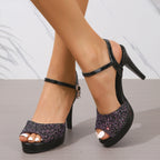 Damen Glamouröse High Heels mit glitzerndem Obermaterial R&B