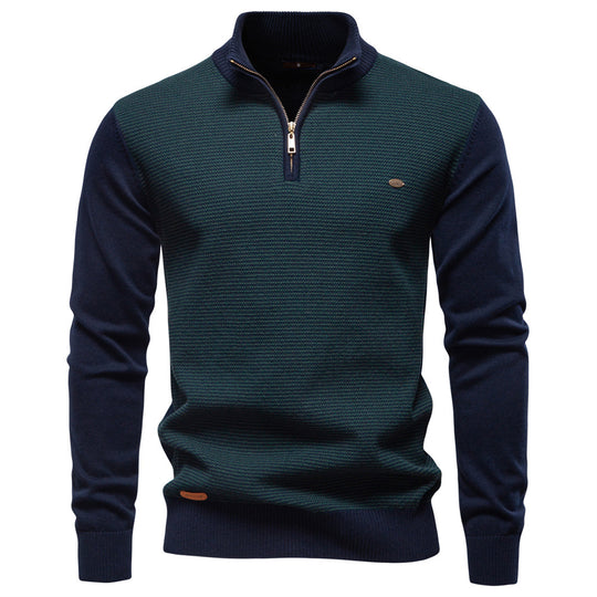 Herren Stehkragenpullover mit strukturiertem Muster R&B