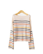 Damen Oversized Streifenpullover aus weichem Material mit weitem Schnitt