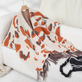 Damen weicher Schal mit fransigem Design