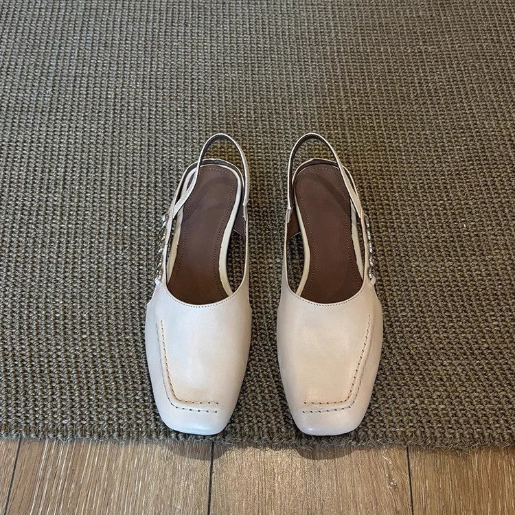 Damen Slingpumps mit eleganter Naht und modischen Schnallen R&B