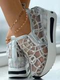 Damen Sneakers mit modischem Netzdesign und glitzernden Akzenten R&B