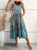 Damen Maxi-Kleid mit verspieltem Ethnomuster und schwingendem Schnitt R&B