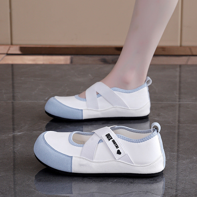 Damen Ballerinas mit Kreuzriemen und rutschfester Sohle R&B