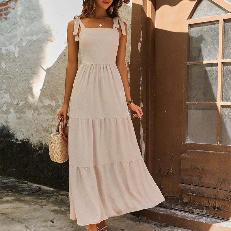 Damen Maxikleid mit verstellbaren Spaghettiträgern R&B