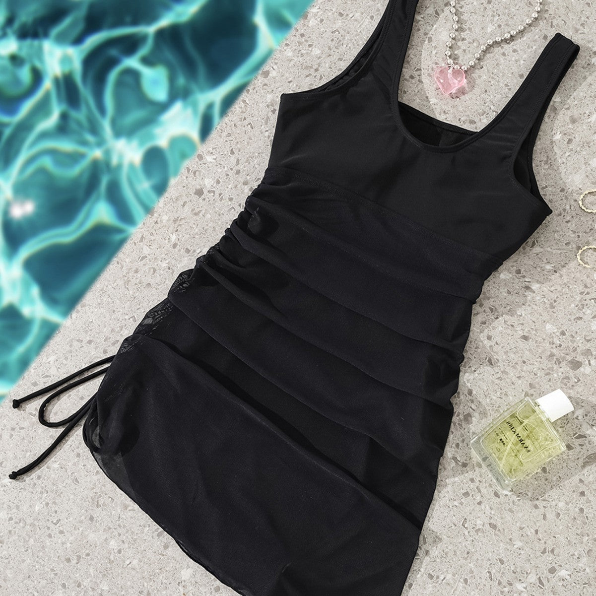 Damen Tankini mit seitlichem Raffungselement und figurformendem Schnitt R&B
