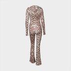 Damen Sport-Leggings und Oberteil Set mit animalischem Print R&B