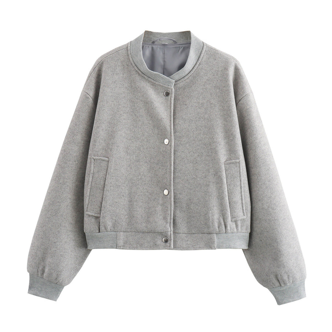 Damen Übergangsjacke mit weichem Wollmaterial und praktischen Taschen R&B