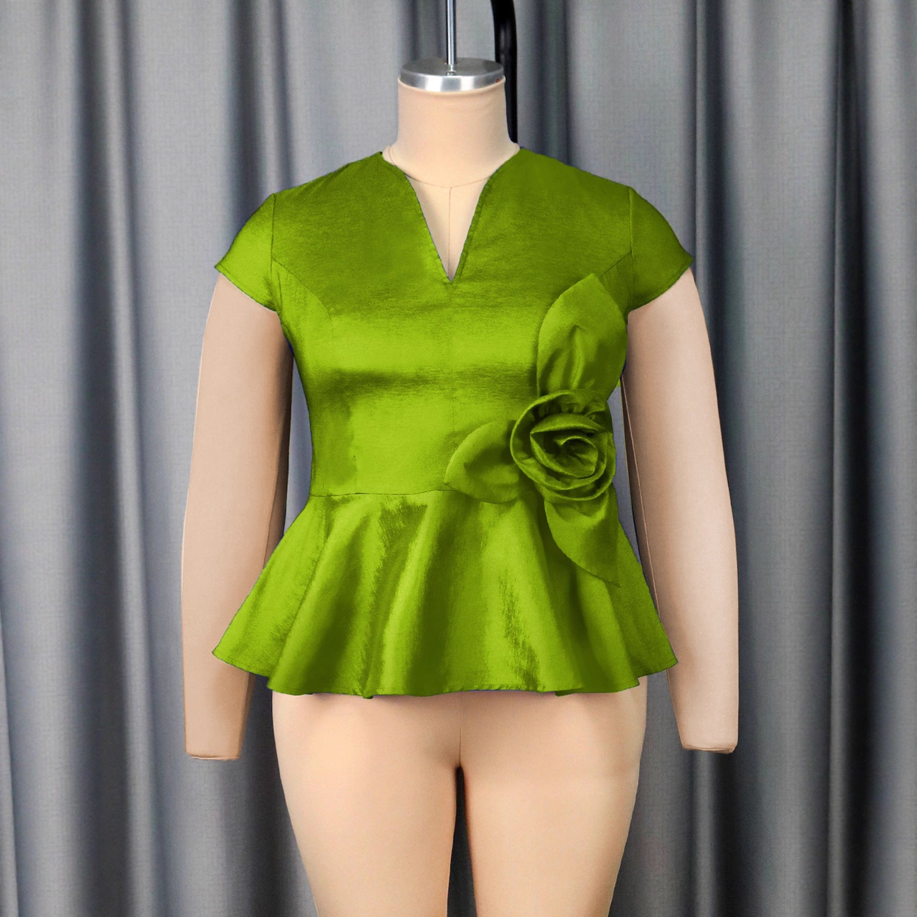 Damen elegantes Peplum-Oberteil mit floralem Detail R&B