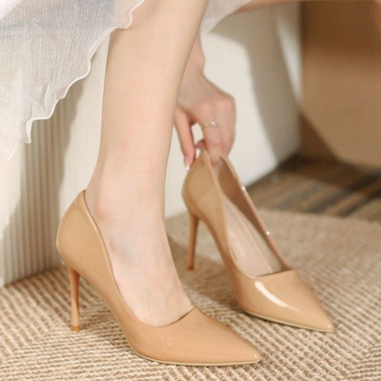 Damen spitze High Heel Pumps mit glänzender Oberfläche R&B