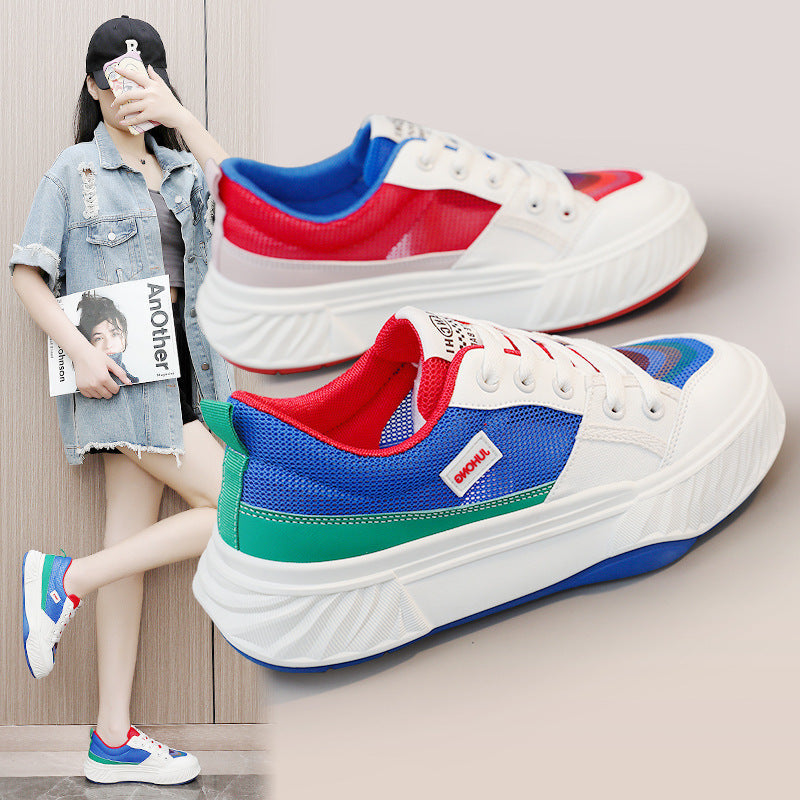Damen Sportliche Sneaker mit atmungsaktiver Mesh-Oberfläche und farbenfrohem Design R&B