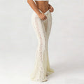 Damen Elegante Spitzenhose im Flared-Design R&B