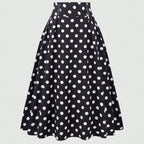 Damen Eleganter Midirock mit Polka Dots