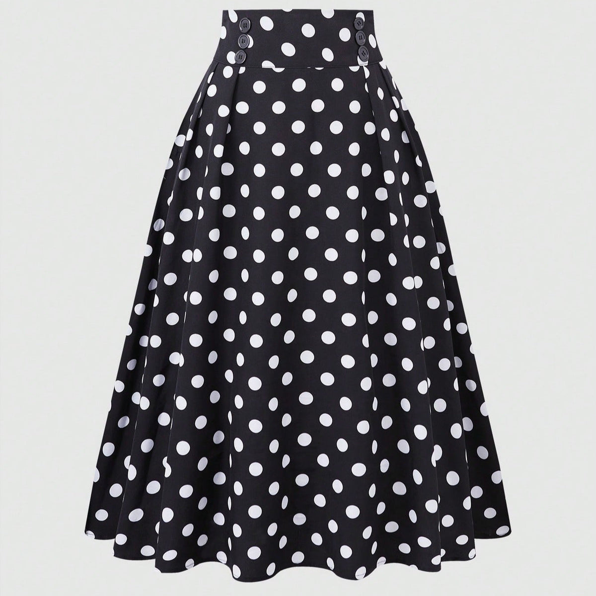 Damen Eleganter Midirock mit Polka Dots