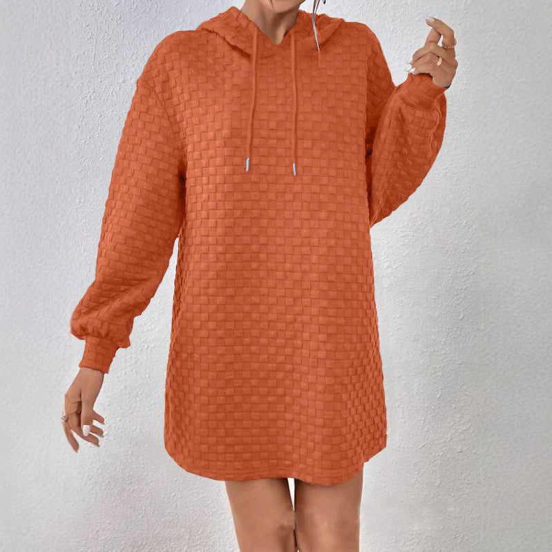 Damen Kapuzenkleid aus strukturiertem Material R&B