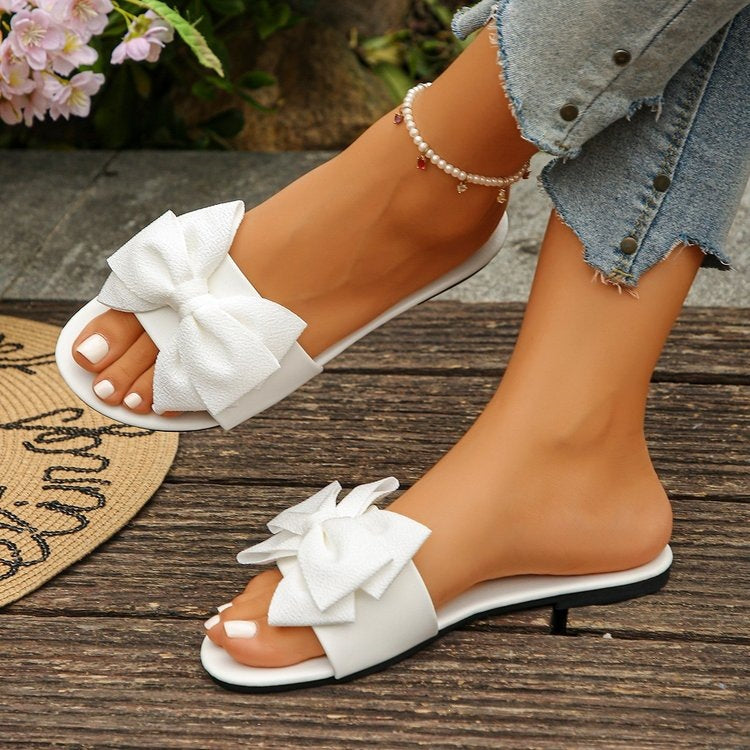 Damen Riemensandalen mit großem Schleifendetail R&B