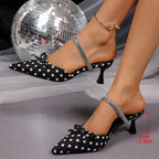 Damen Elegante Sling-Heels mit Strassdetails R&B