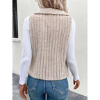Damen Kuschelige Weste mit asymmetrischem Schnitt und hohem Kragen R&B