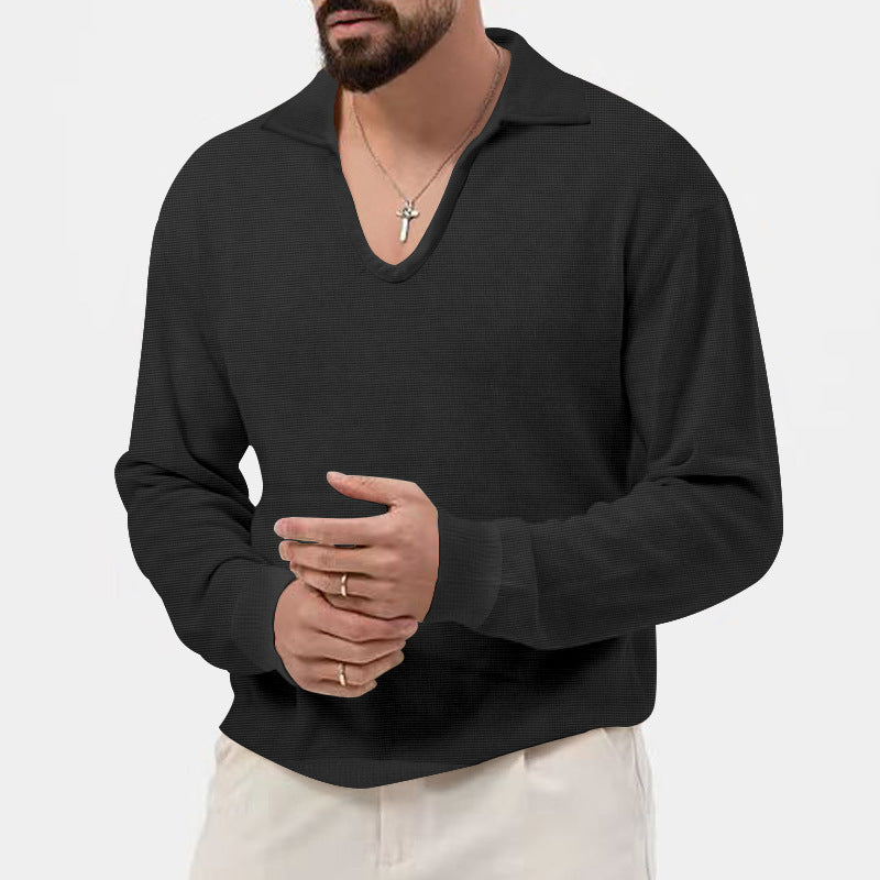 Herren modischer V-Ausschnitt Pullover aus atmungsaktivem Strickmaterial R&B