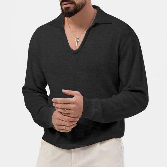 Herren modischer V-Ausschnitt Pullover aus atmungsaktivem Strickmaterial R&B