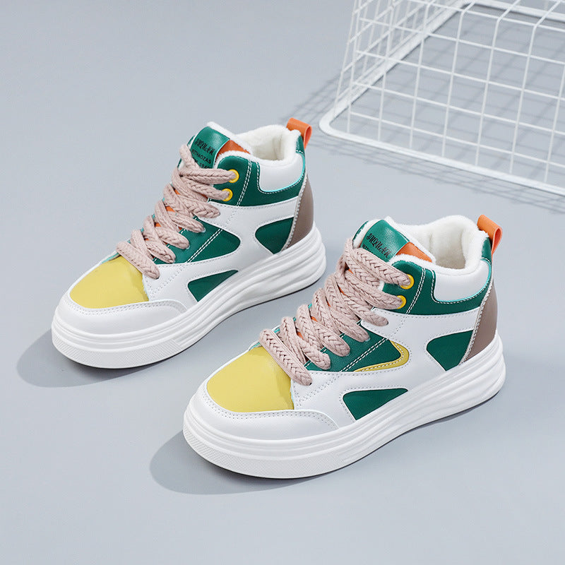Damen modische High-Top Sneakers mit trendigen Farbakzenten R&B