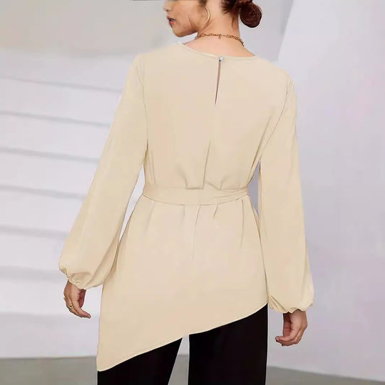 Damen Elegantes Oberteil mit asymmetrischem Saum und Taillierung R&B