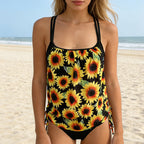 Damen Tankini-Top mit verspieltem Rüschen-Design R&B