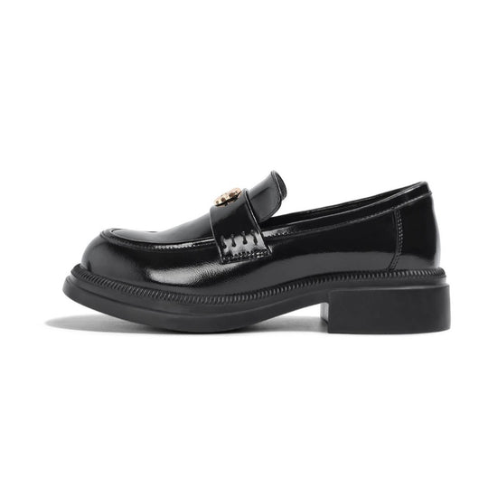 Damen elegante Loafer mit modischer Metall-Applikation und bequemer Sohle R&B
