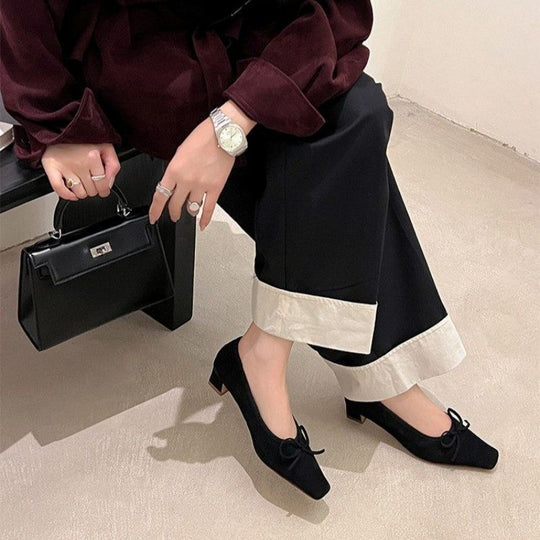 Damen elegante spitze Slipper mit dekorativen Schleifen R&B