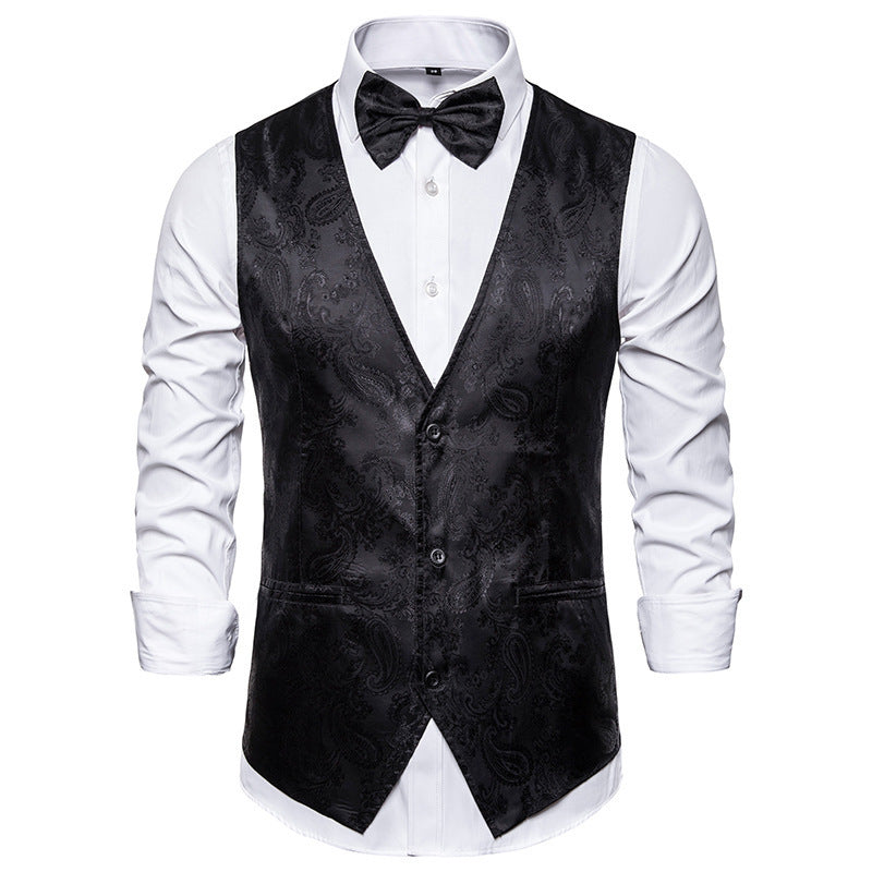 Herren elegante Anzugweste mit feinem Paisleymuster R&B