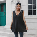 Damen Strickkleid mit tiefem V-Ausschnitt und lässigem Schnitt R&B