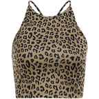 Damen Crop-Top mit trendigem Leopardenmuster und schmalen Trägern R&B