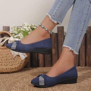 Damen Komfortable und stilvolle Ballerinas mit dekorativem Schleifendetail R&B