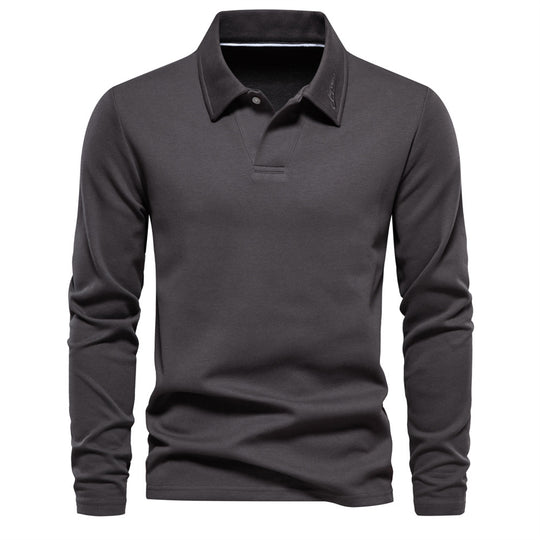 Herren langärmliges Polo-Shirt mit eleganter Knopfleiste und sportlichem Schnitt R&B