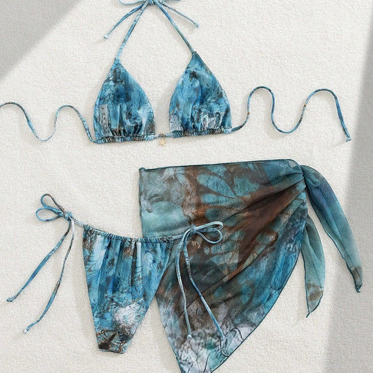 Damen Triangel-Bikini mit floralem Design R&B