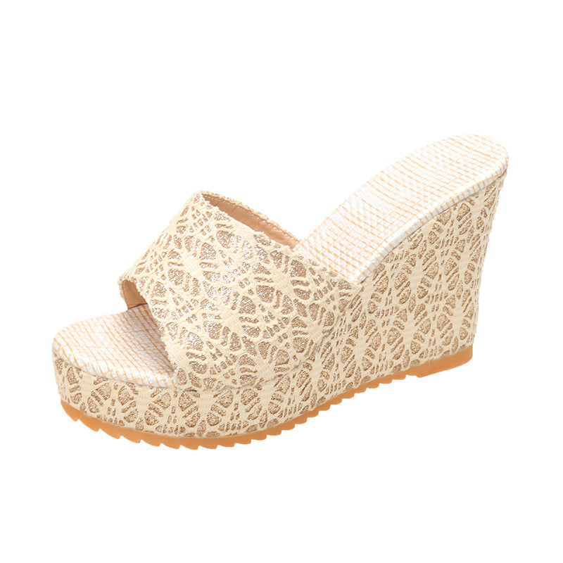 Damen elegante Wedge-Sandalen aus floralem Design R&B