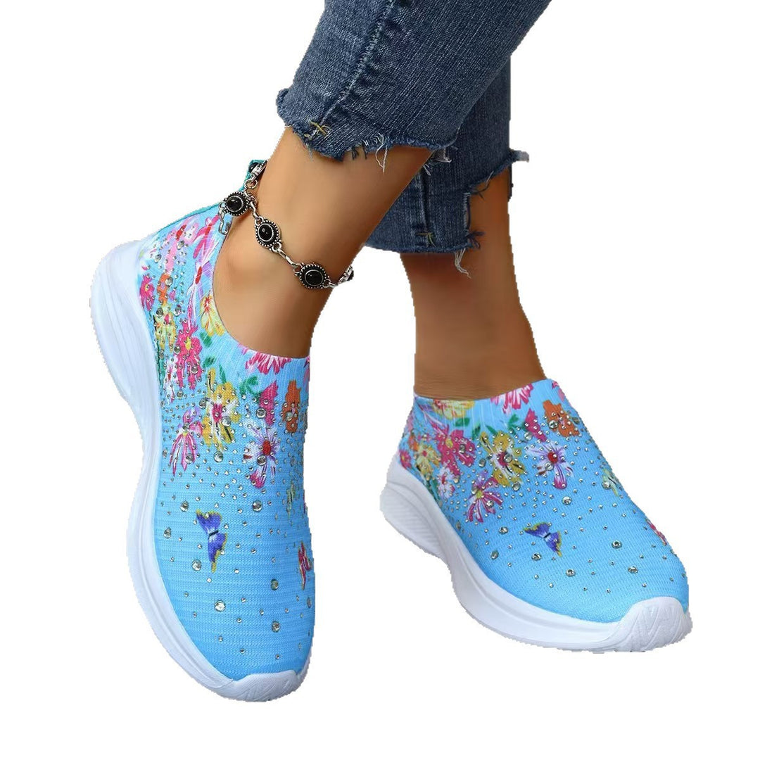 Damen farbenfrohe Design-Sneaker mit elastischem Einschlupf R&B