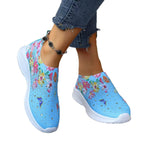 Damen farbenfrohe Design-Sneaker mit elastischem Einschlupf