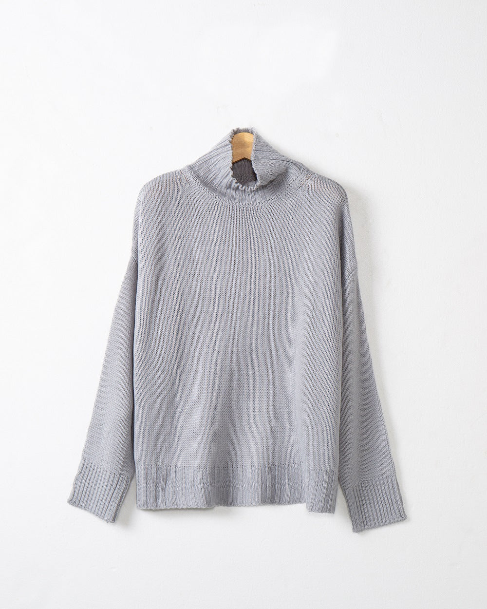 Damen hochgeschlossener Strickpullover mit strukturiertem Design R&B