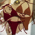 Damen Triangel-Bikini-Set mit regulierbaren BindR&Bändern und gefüttert R&B