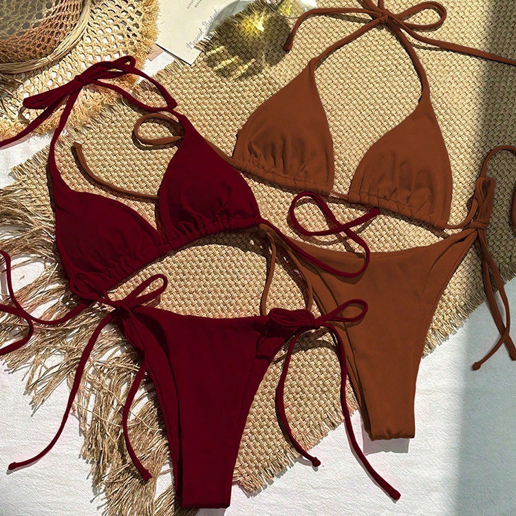 Damen Triangel-Bikini-Set mit regulierbaren BindR&Bändern und gefüttert R&B